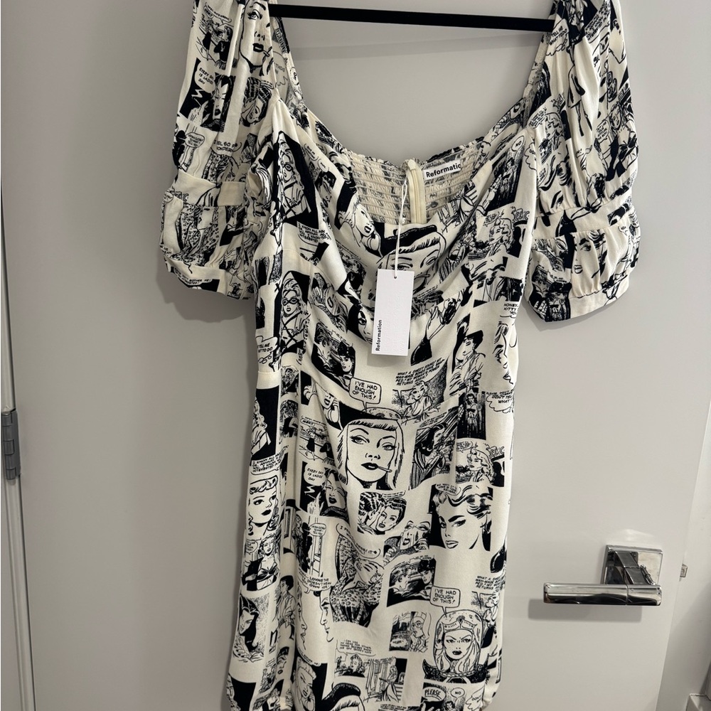 NWT Reformation Kaley Comic Book Pop Art Print Mini Sundress size 12
